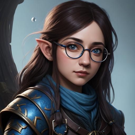 Detailed Painted Portrait of a Gnome Librarian