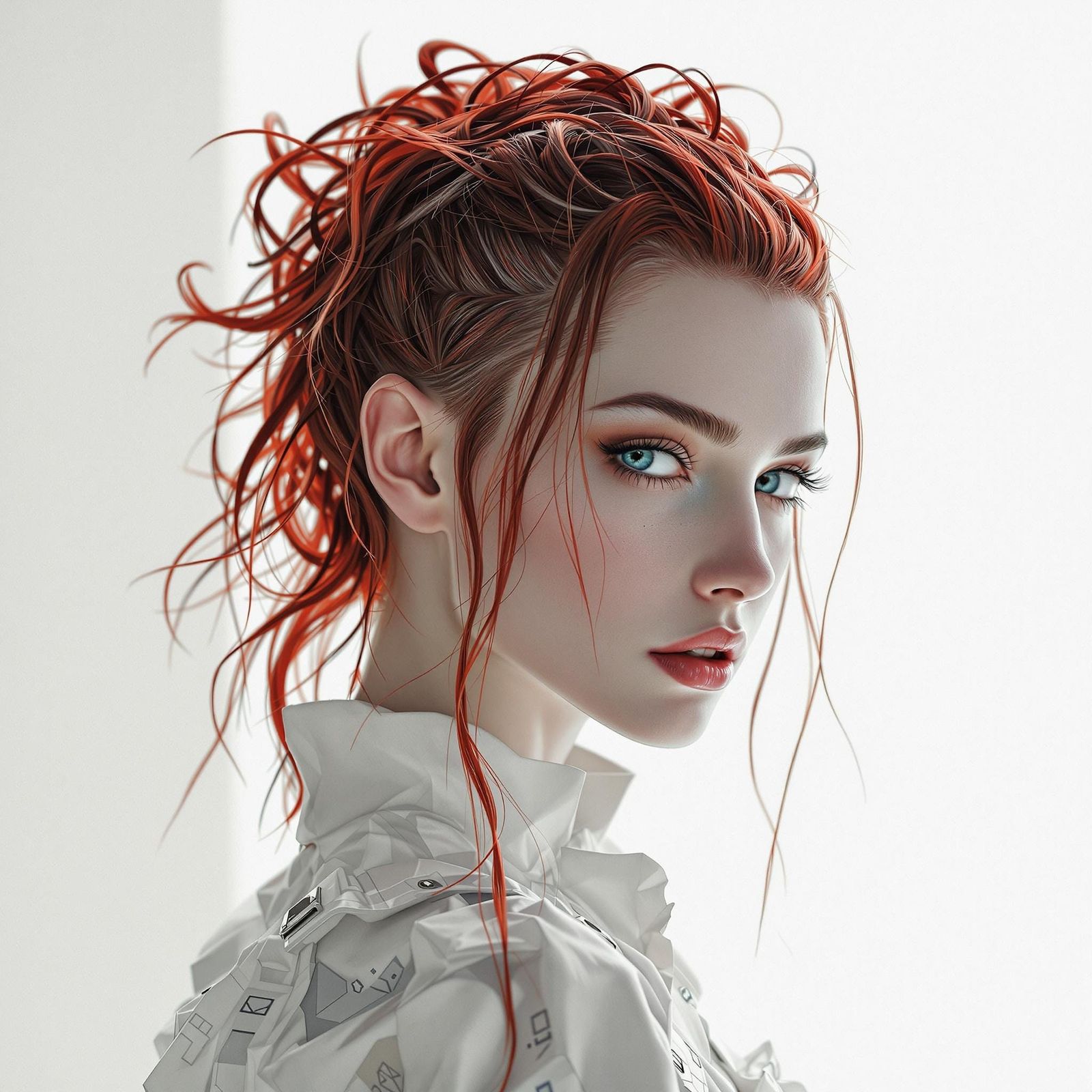 Hyperrealistic Portrait of an Enchanting Woman in Ethereal B...