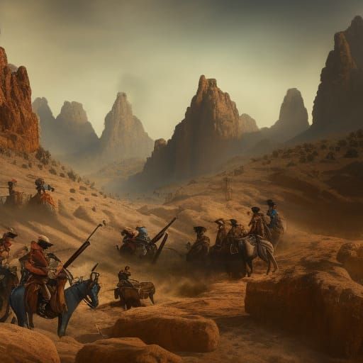 Western Gunfight Detailed Matte Painting