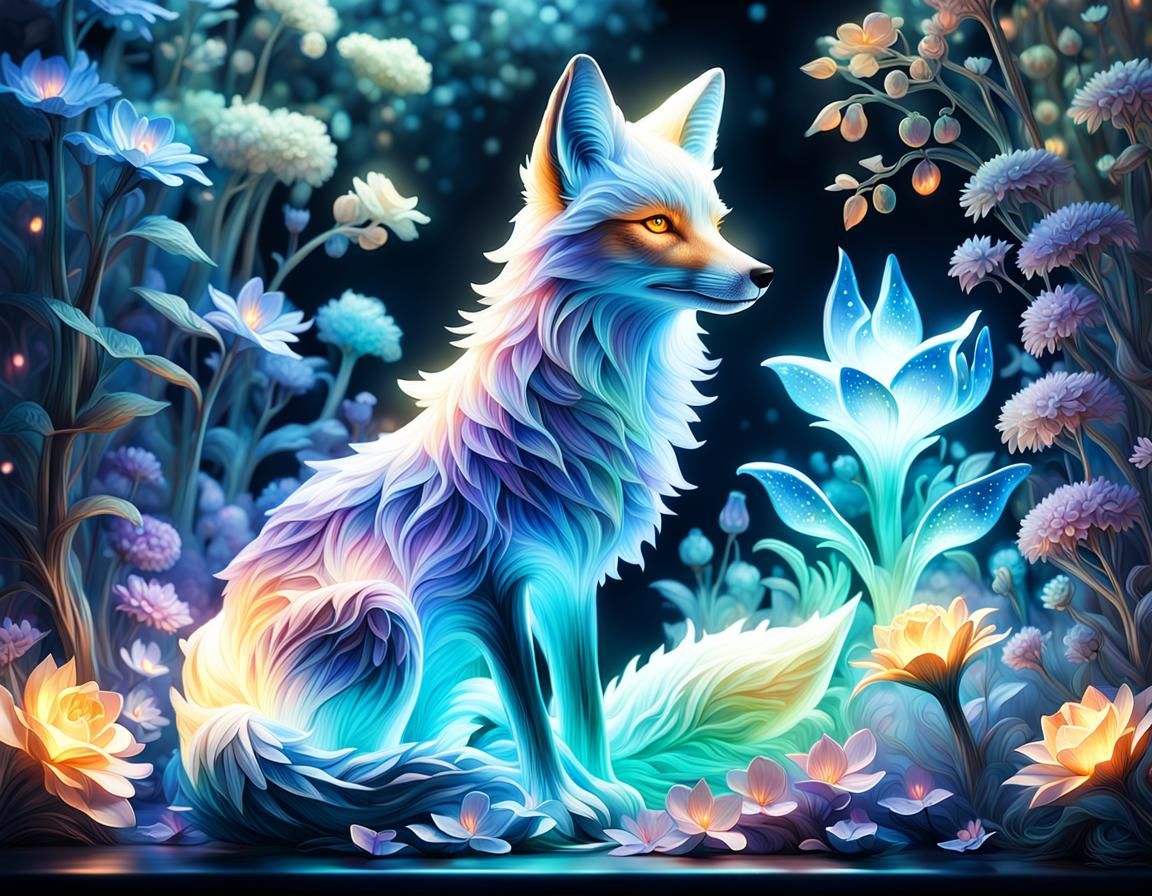 Luminescent Foxes in Enchanted Forest Concept Art