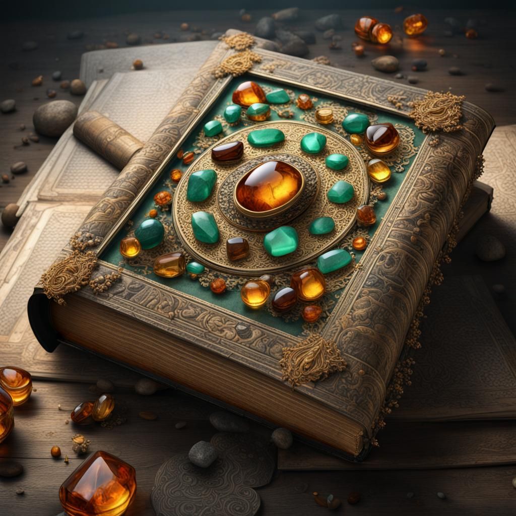 Stone-Decorated Book in Mystic Mechanisms Style