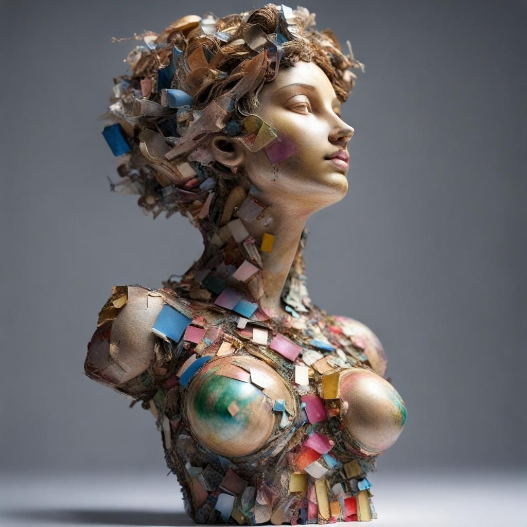Recycled Venus Sculpture: Hyperrealistic Maximalist Masterpi...
