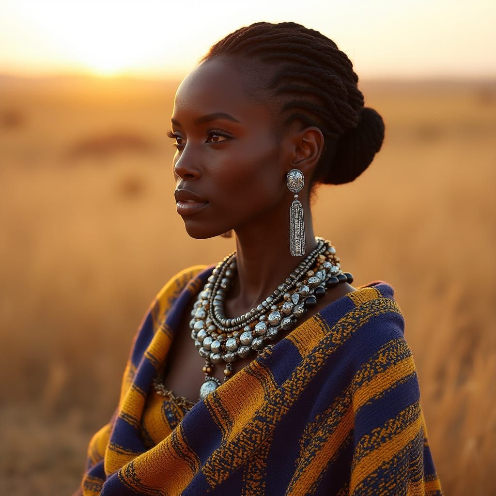 Regal Zulu Woman in Traditional Attire