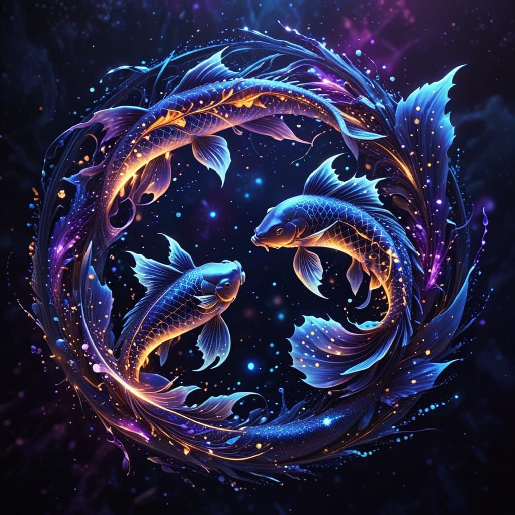 "Fische des Himmels: Kosmische Harmonie unter einem Sternenm...