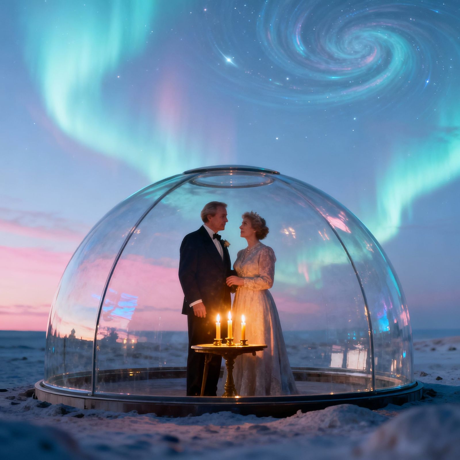Couple's 50th Anniversary Under Europa's Aurora
