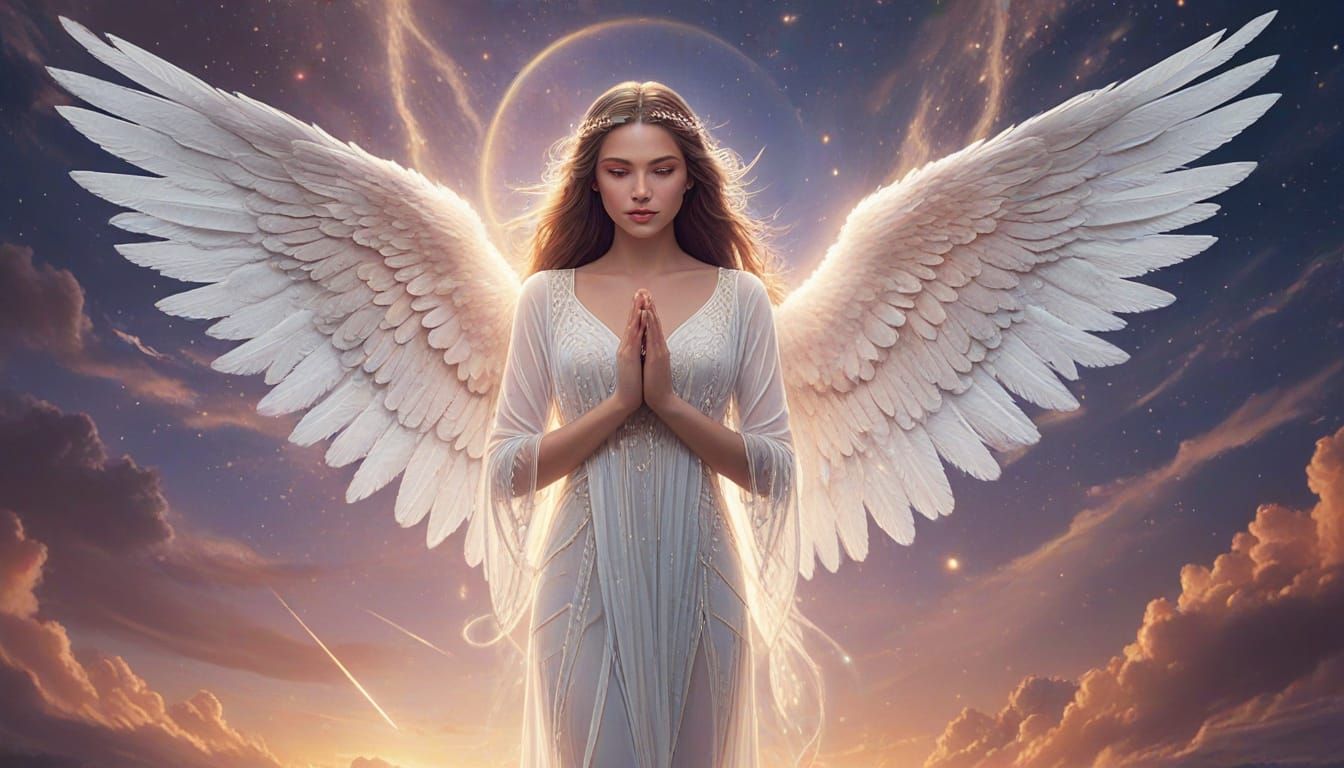 Angels Spreading Love from Heaven in Ethereal Digital Art