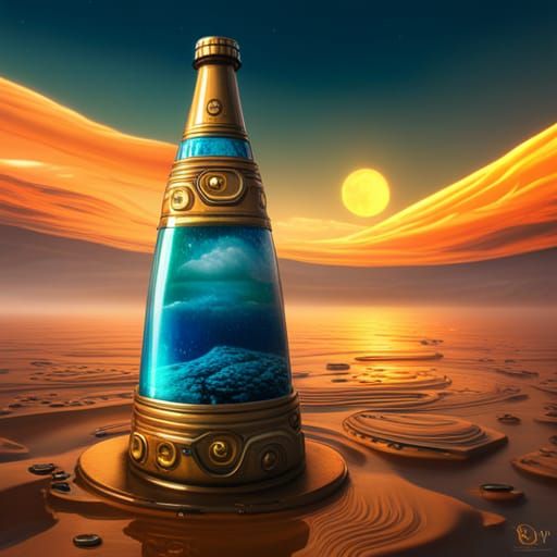 Beer Cap UFO: Detailed Matte Painting