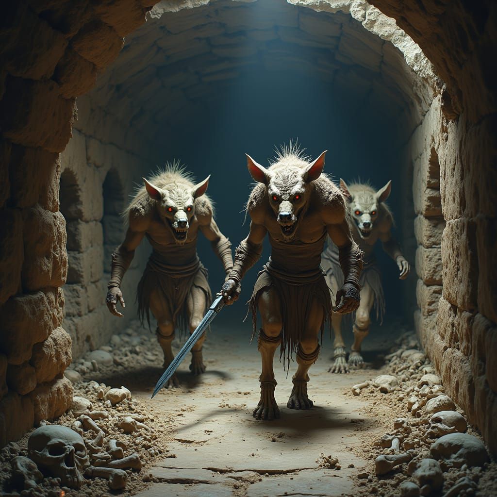 Dark Catacombs of Ancient Bones and Gnolls