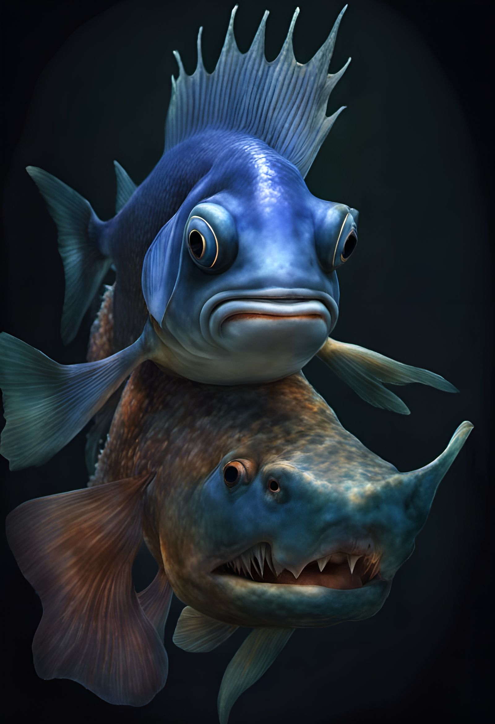 Detailed Fish Painting in Japanese Style