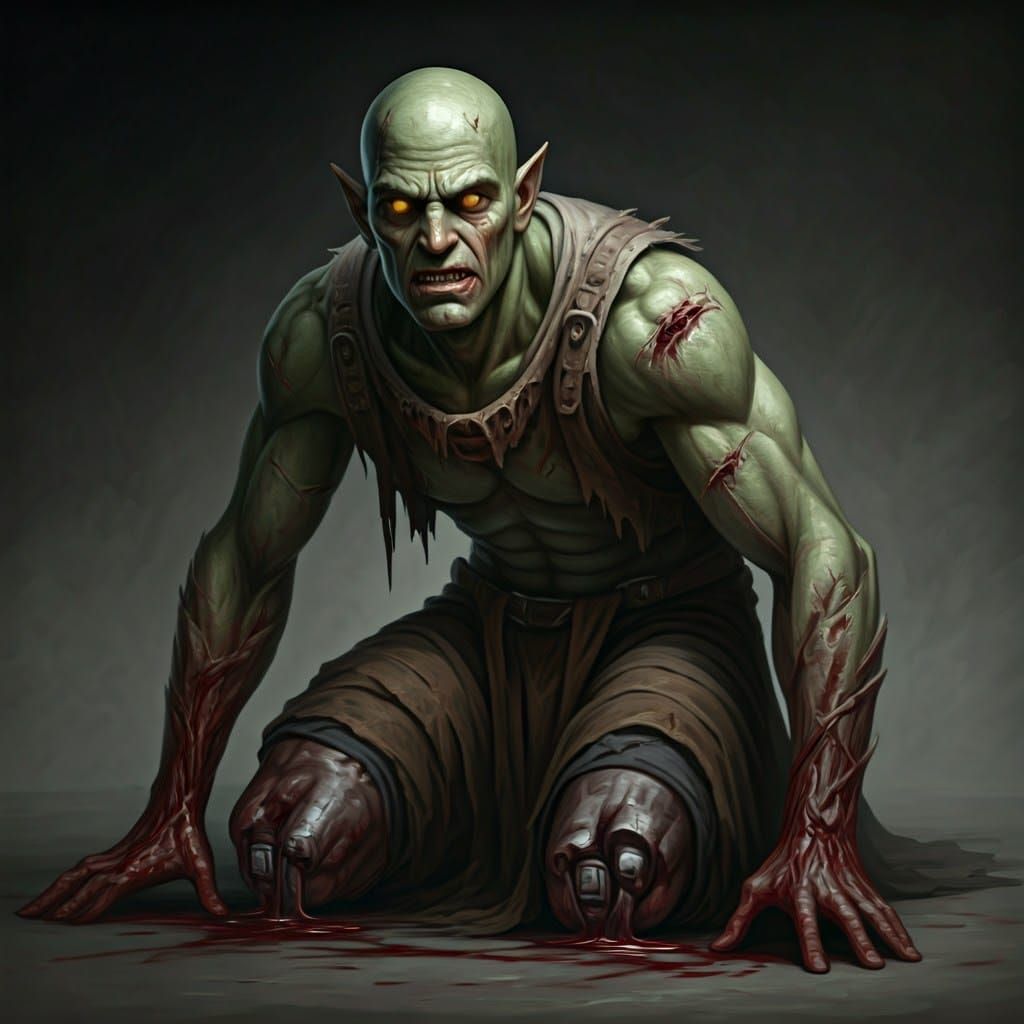 Wounded Green Man Protecting Others