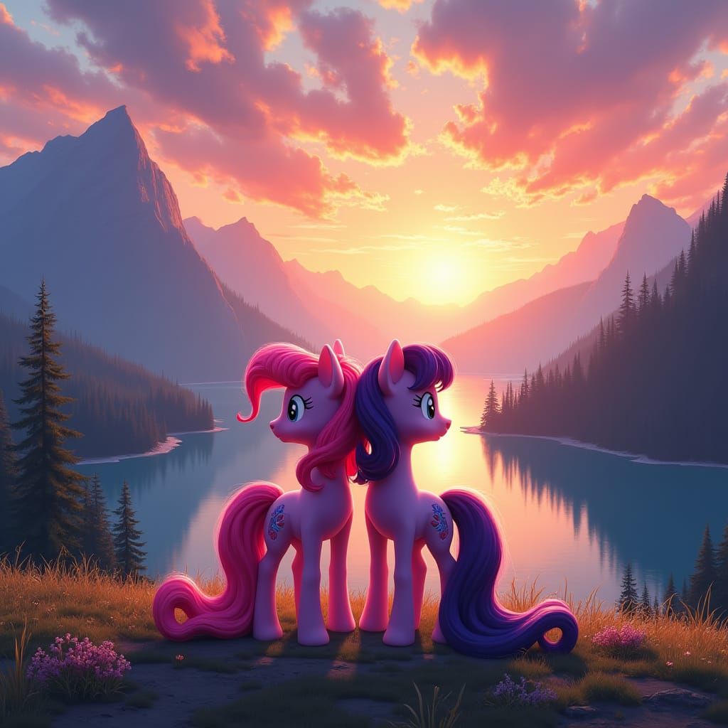Twilight Sparkle and Sunset Shimmer in Equestria