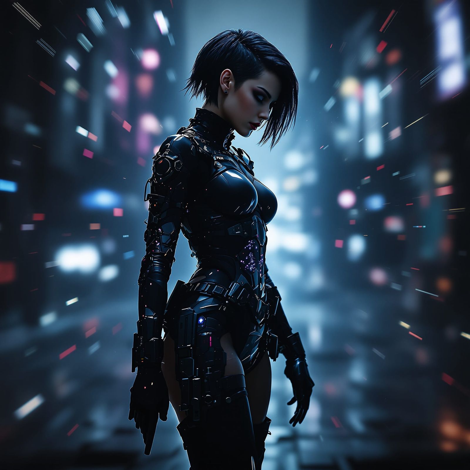 Sci-Fi Character Æon Flux in Dystopian Setting