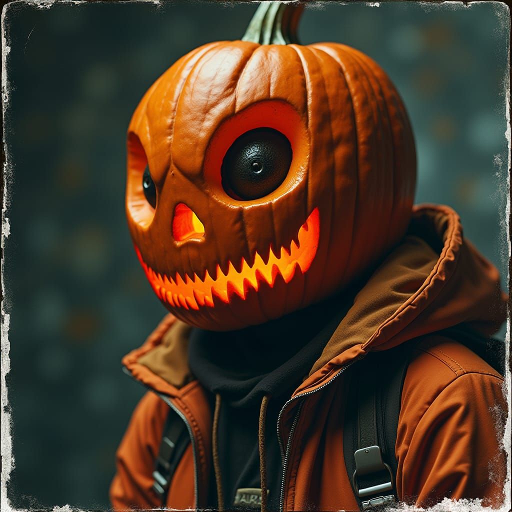 Jack O'Lantern Warrior in Dark Fantasy Style