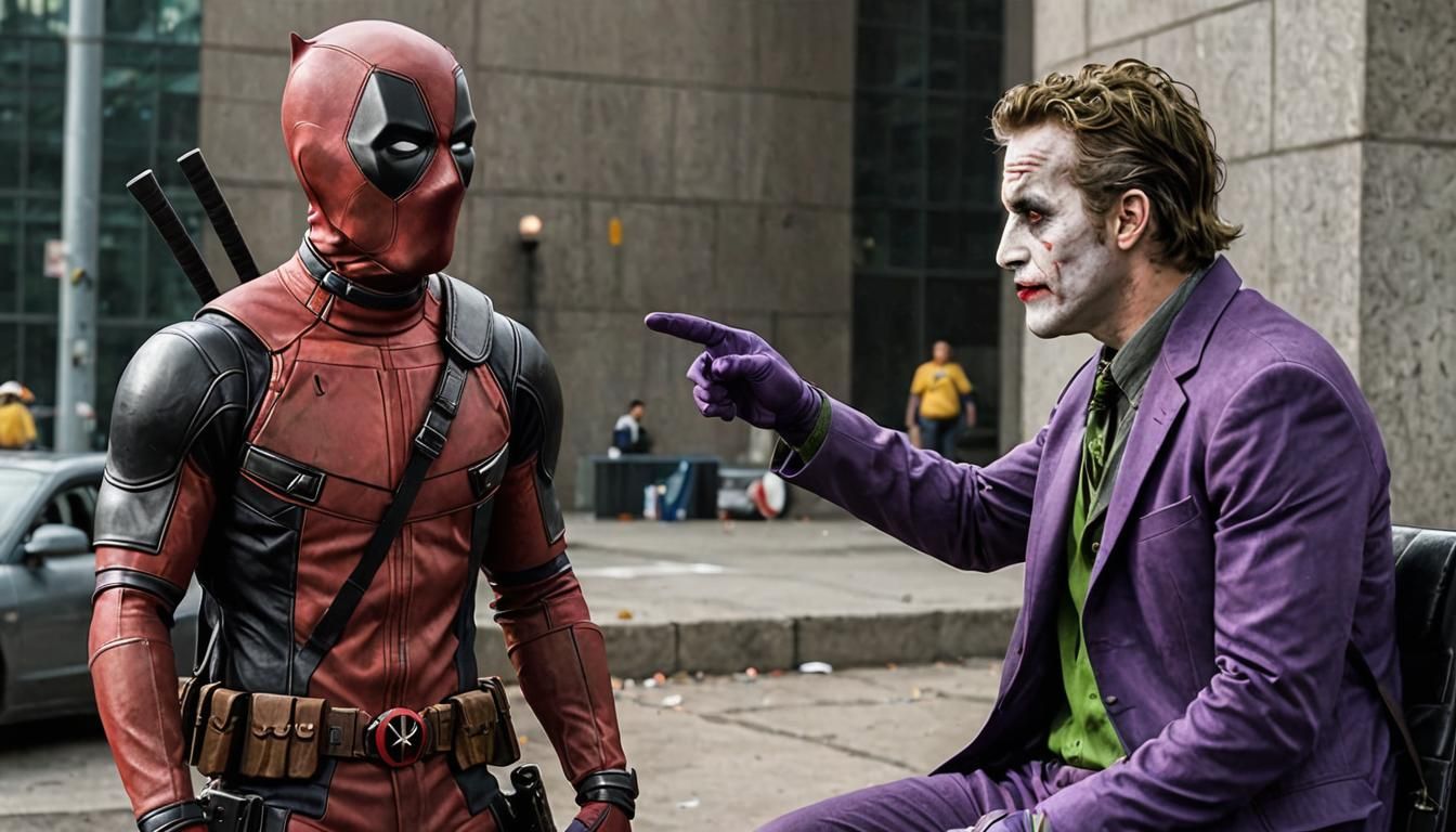 Deadpool Discusses Matters with The Joker