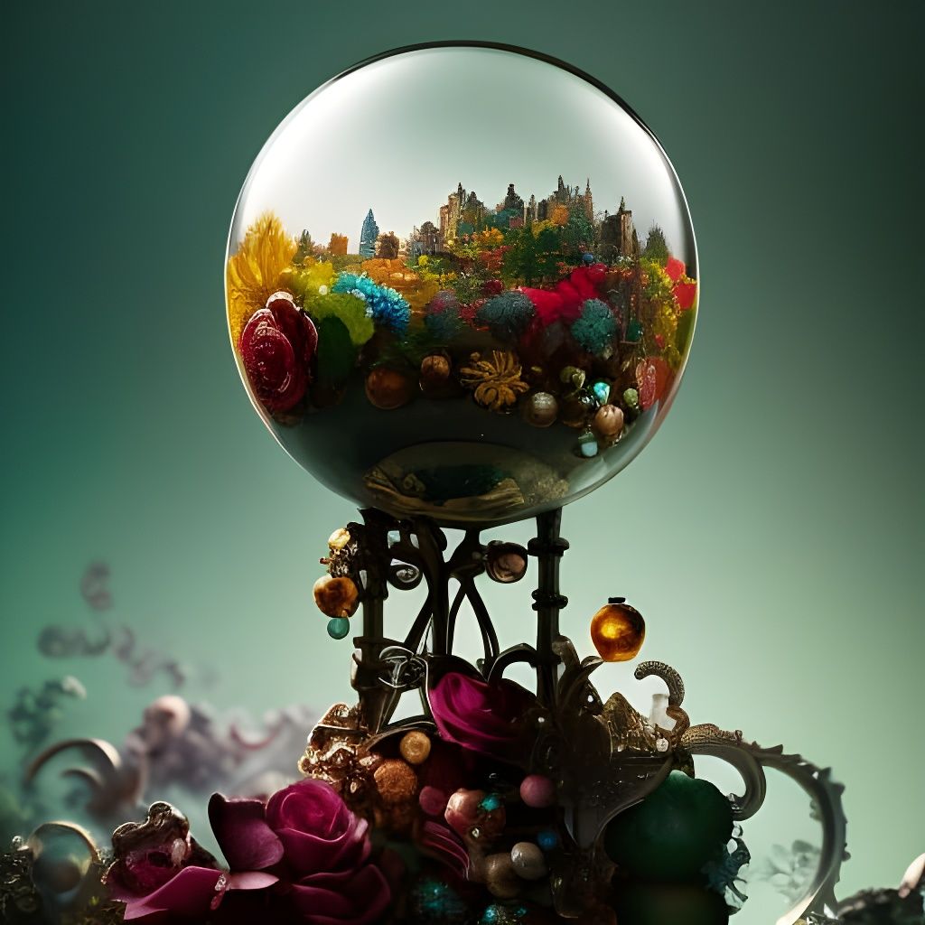 Chibi Wine Glass in Wonderland: Detailed Fantasy Art