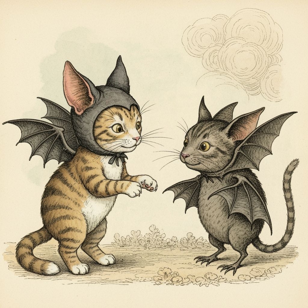 Victorian Storybook: Cat-Bat Meets Bat-Cat