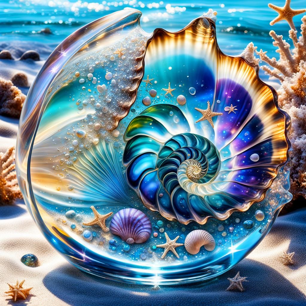 Seashell at seashore