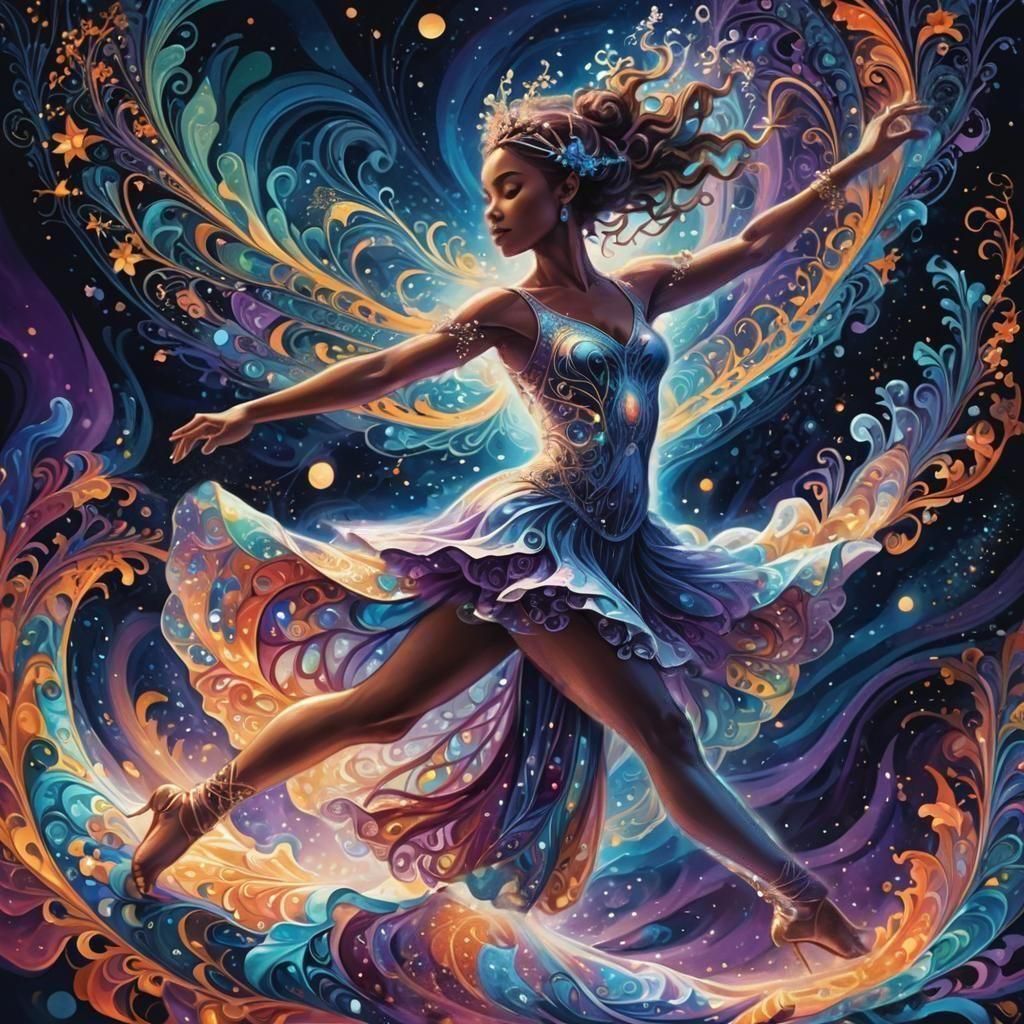Dancer's Fractal Dance: a Holographic Cosmic Illustration