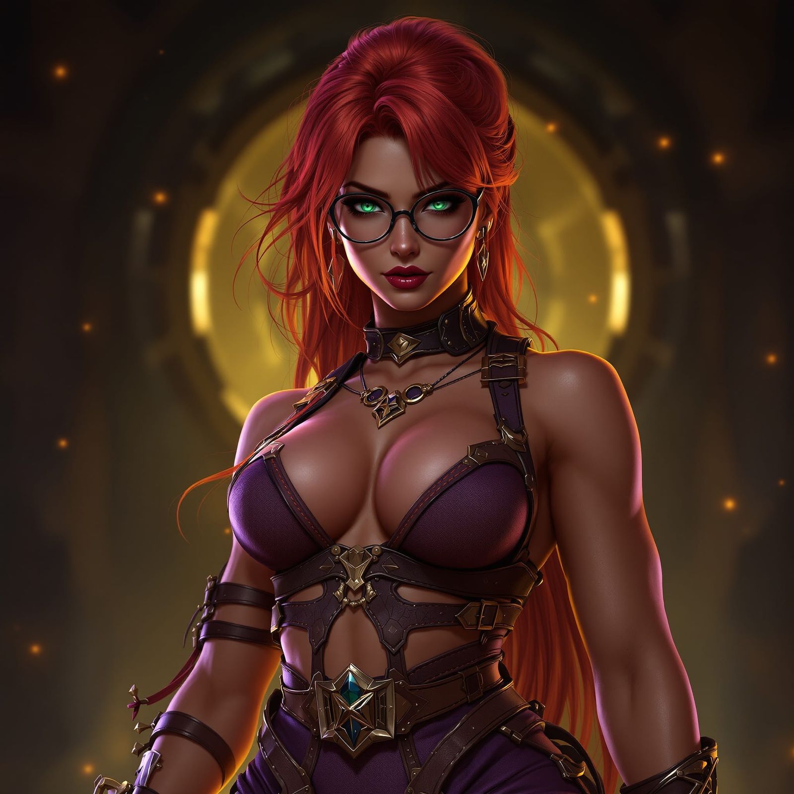 Red-Haired Woman in Dark Fantasy Concept Art