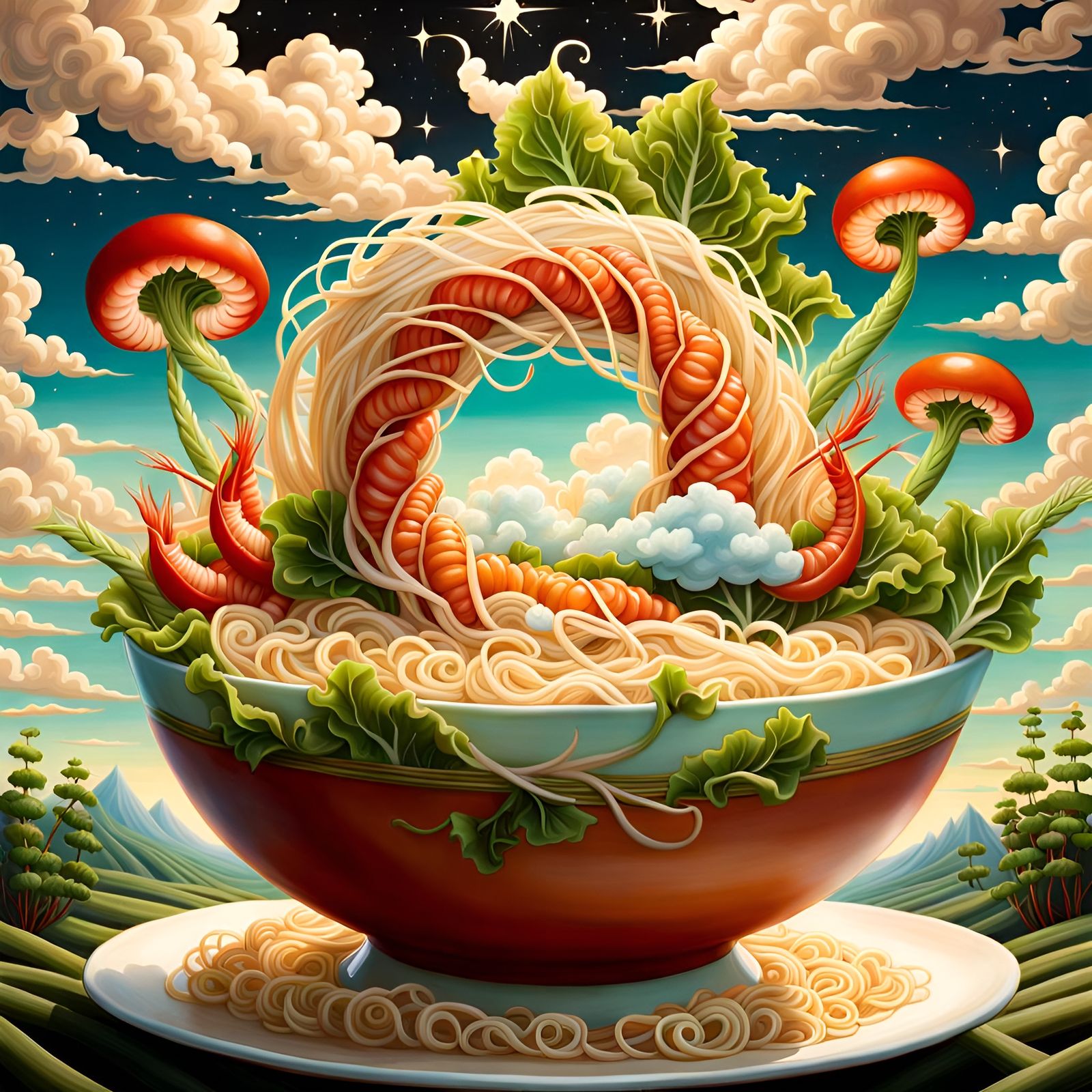 Vegetable and Shrimp Ramen