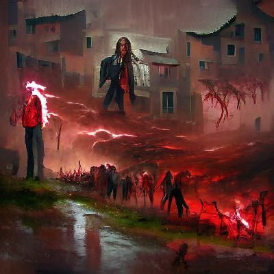 Sinister Zombie Apocalypse with Red Mist Storm
