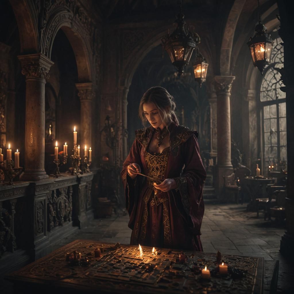 Mysterious Figure Solves Puzzle in Spooky Mansion