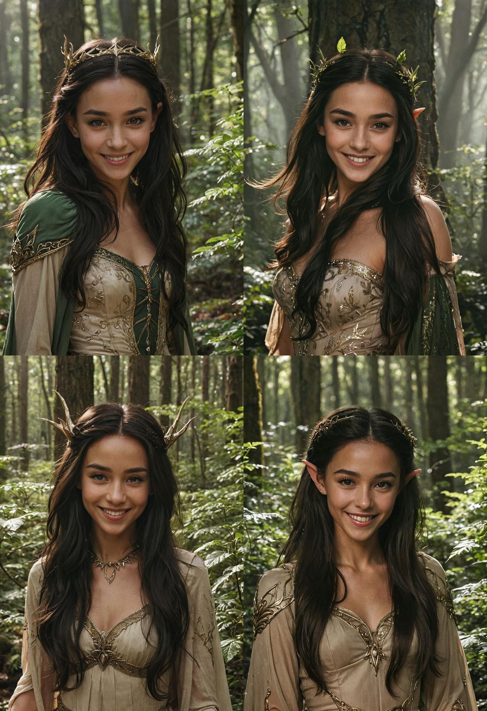 Elven Queen in Dark Forest Portrait