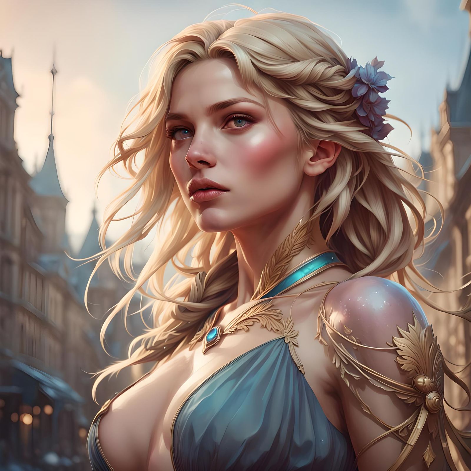 Detailed Portrait of a Blonde Woman