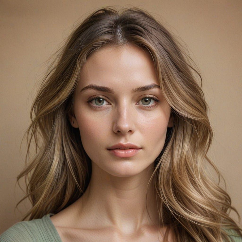 Serene Portrait of a Young Woman in Classic Sketch Style