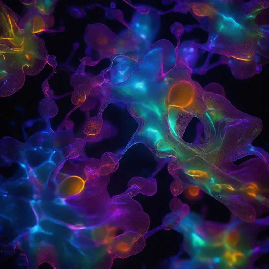 Bioluminescent Abstract Expressionism in a Microscopic World