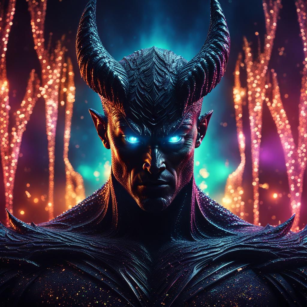 Epic Demon Knight in Glittering 3D