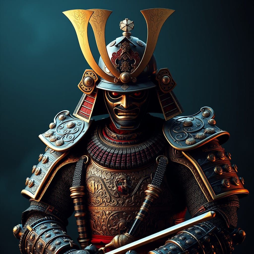 Luxuriant Samurai Armor in Golden Light