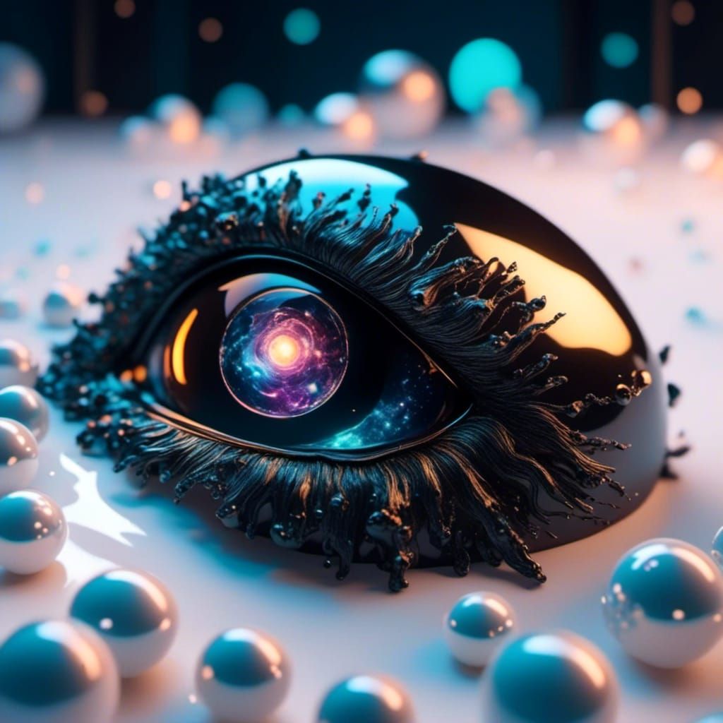 Shiny Black Trilobite on White Bed in Magic Realism