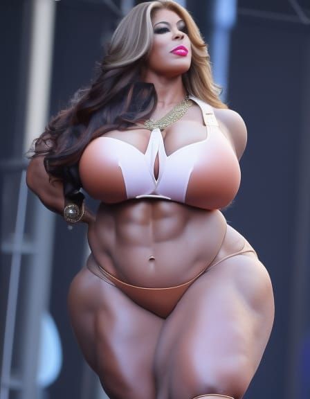 Voluptuous Female Bodybuilder Posing in Fantasy Concept Art