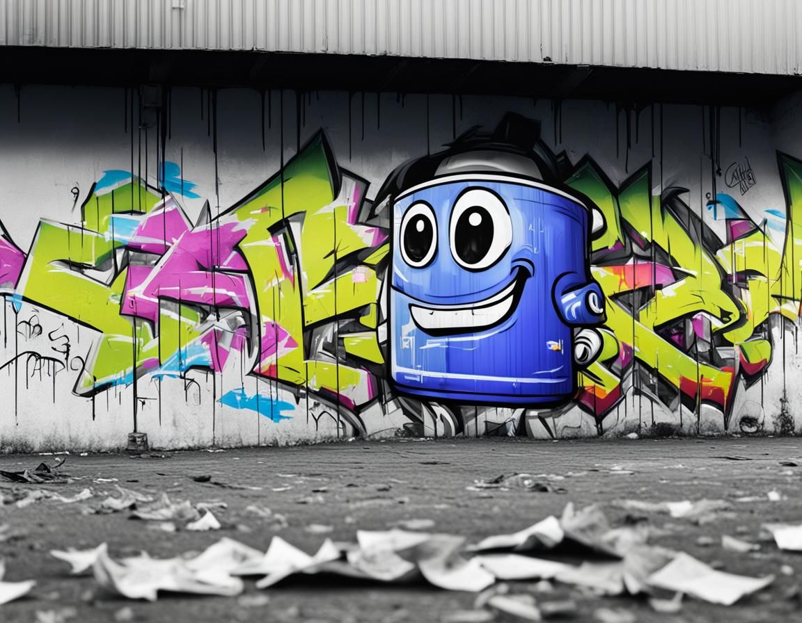 Hyperrealistic Graffiti Art with Spray Can