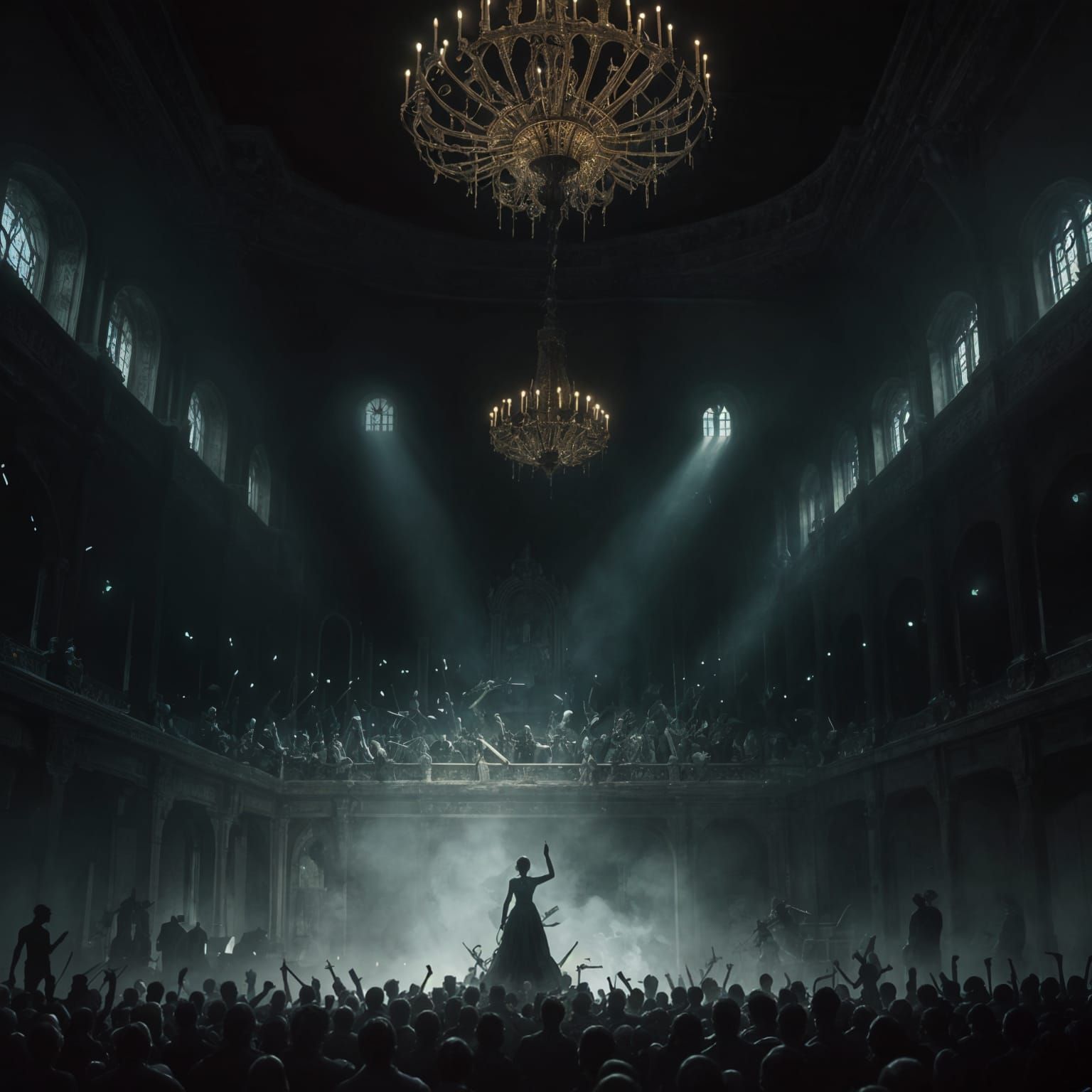 Epic Dark Orchestra Scene in Gothic Style