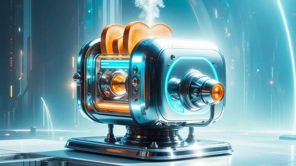 Futuristic Toaster Hydrant in Retro-Future Style