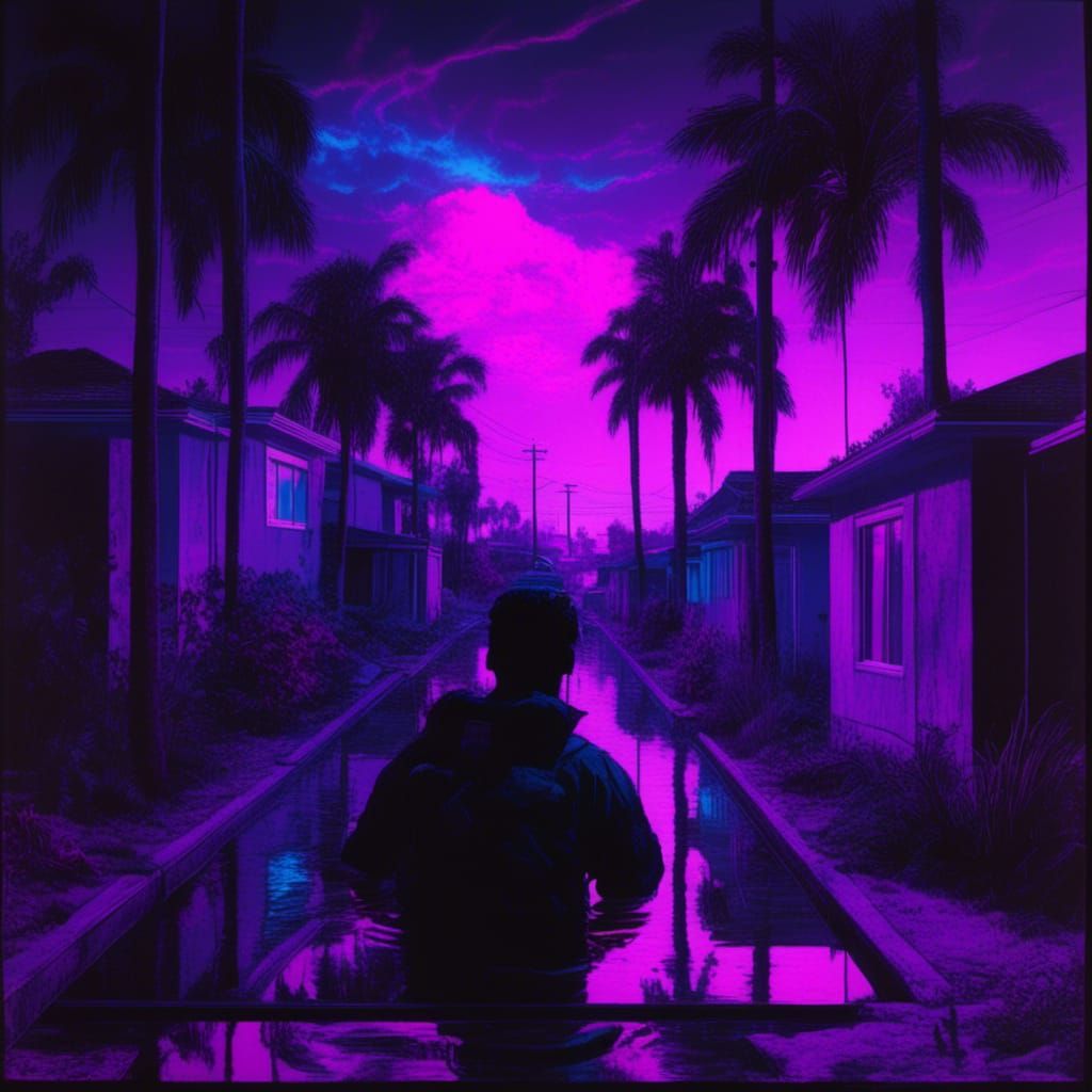 Vaporwave Dreamscape: Submerged Liminal Suburb