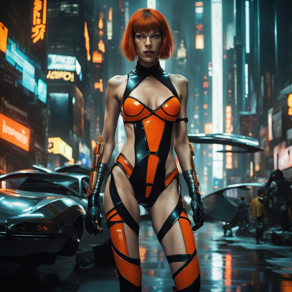 Milla Jovovich as Leeloo inspired by The Fifth Element