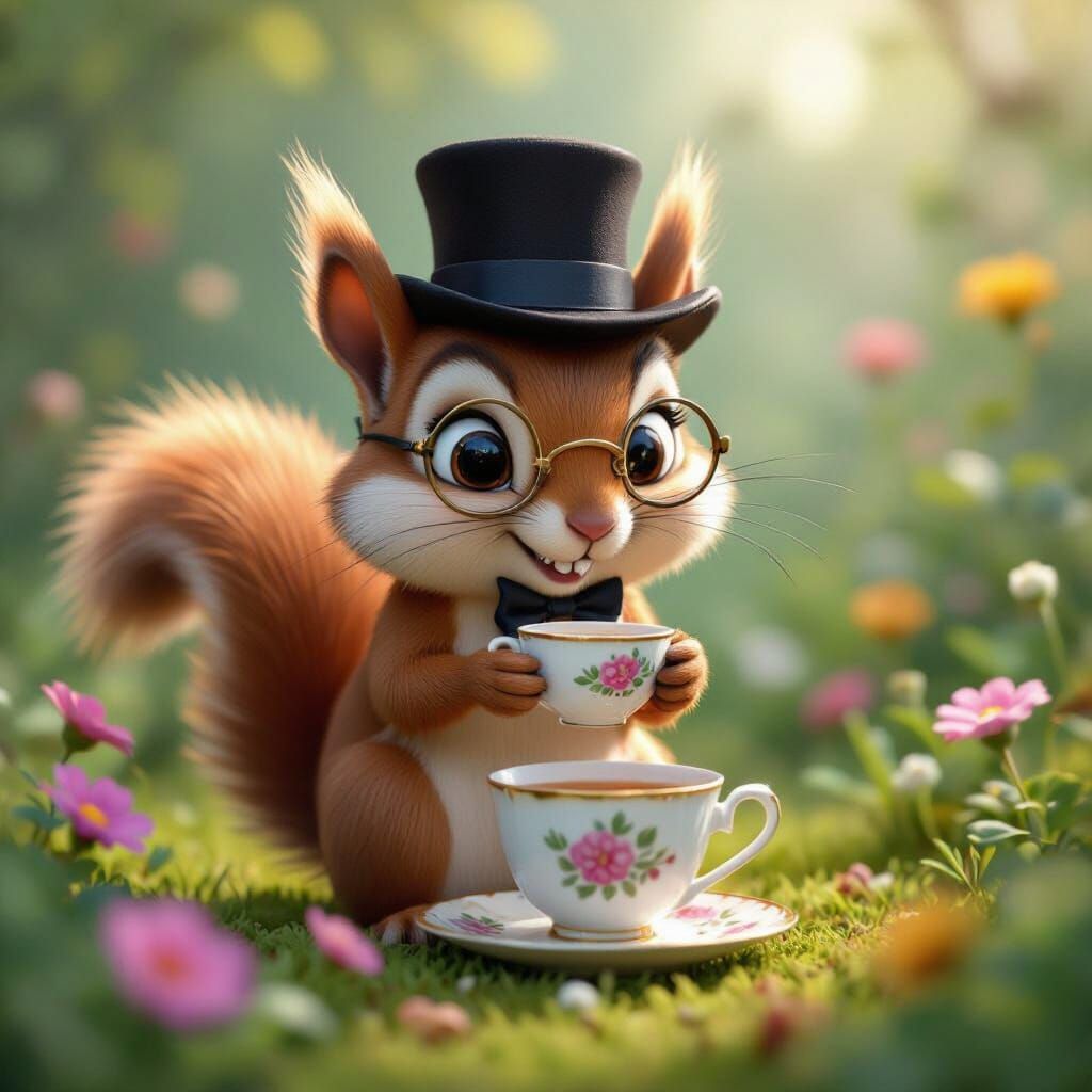 Squirrel Sipping Tea: A Tex Avery Cartoon