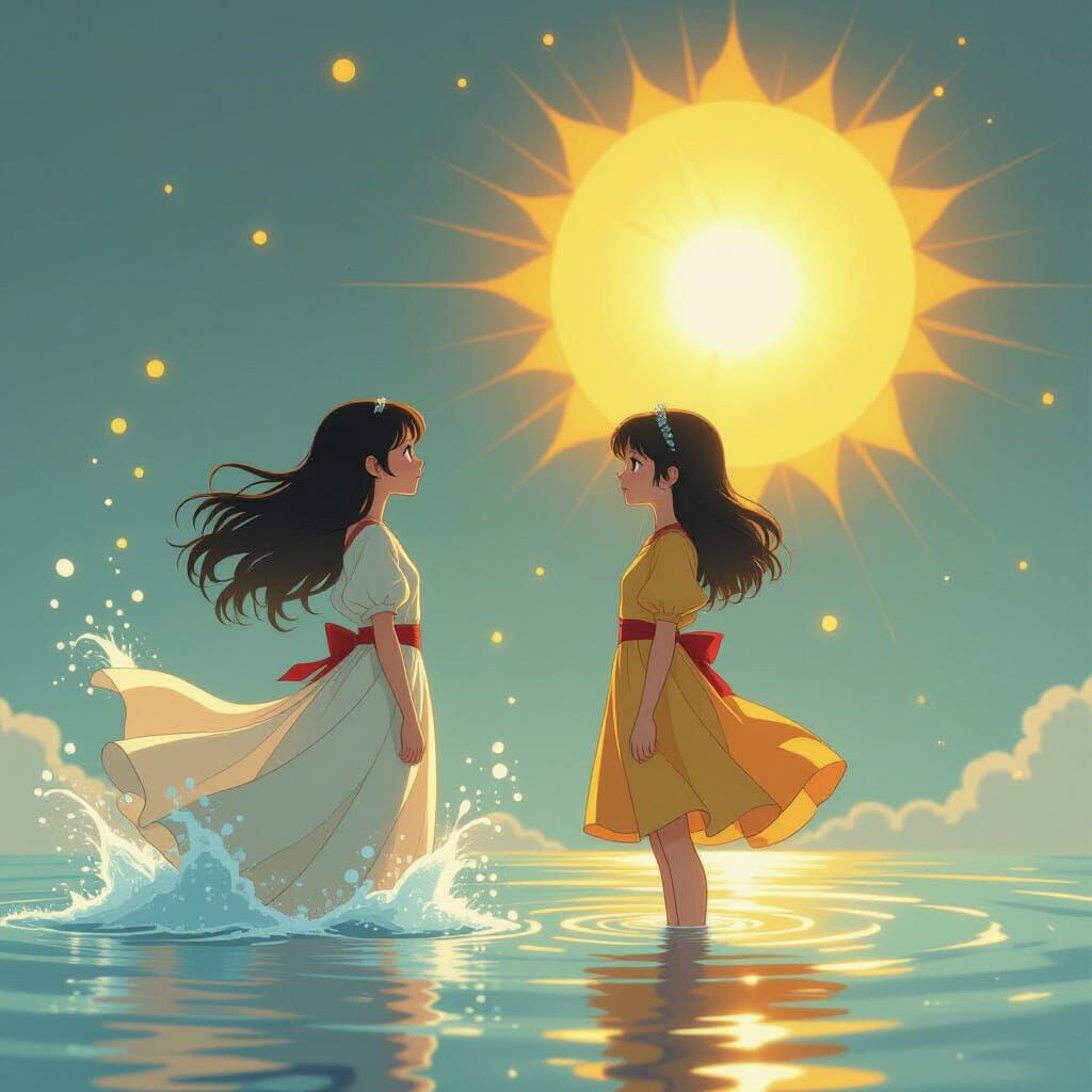 Elemental Girls with Sun and Water Powers