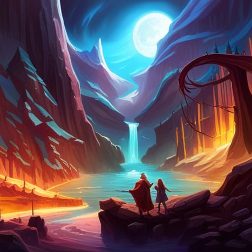 Colorful Fantasy Illustration in Digital Painting Style