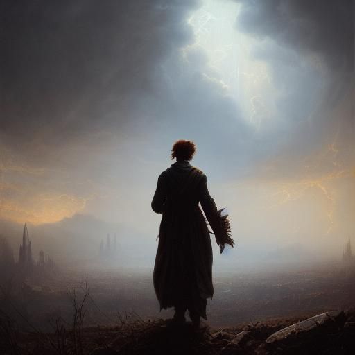 Ethereal Desert Creature in Surreal Oil Painting