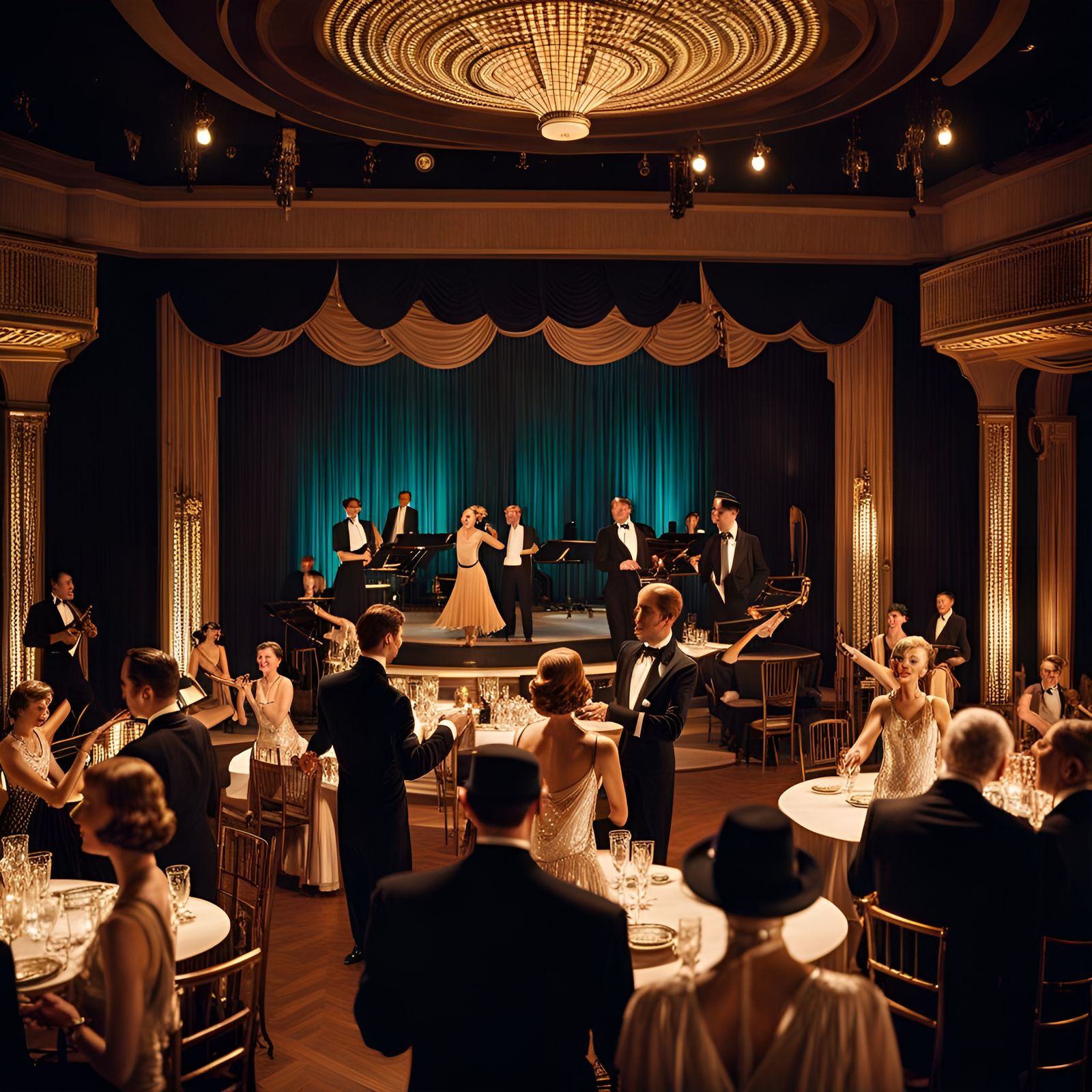 Art deco style Ballroom & dancers