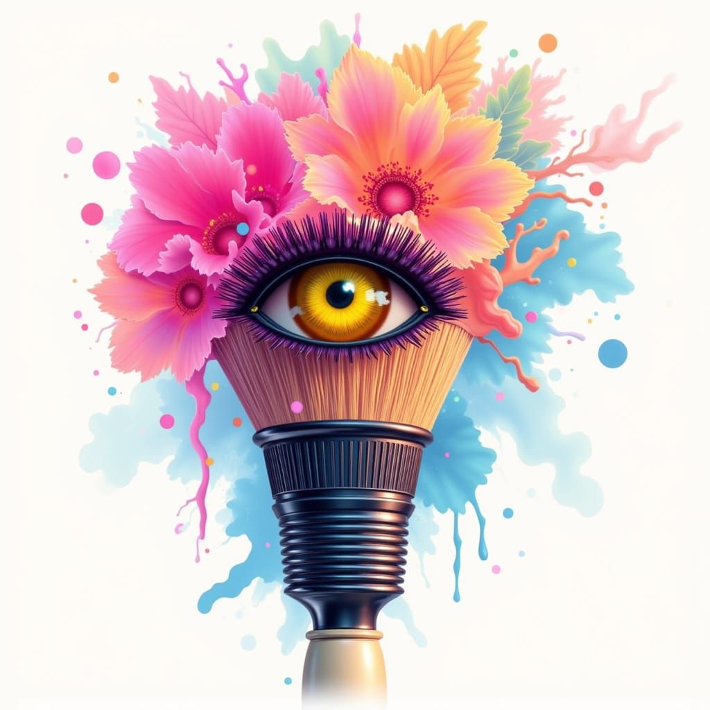 Abstract Brushstroke Painting in Zentek Style