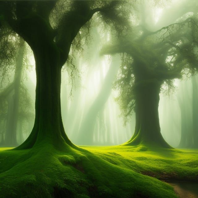 Surreal Portrait of Major Oak Tree in Dreamscape