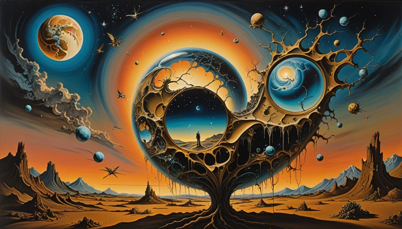 Surreal Metamorphosis: Growth and Decay as Oil Painting