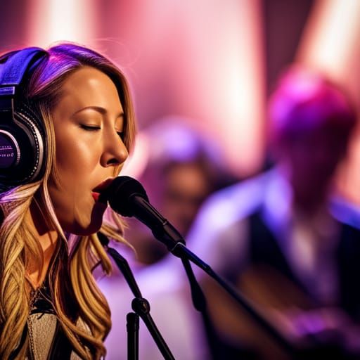 Colbie Caillat Singing: Hyperrealistic Atmospheric Portrait