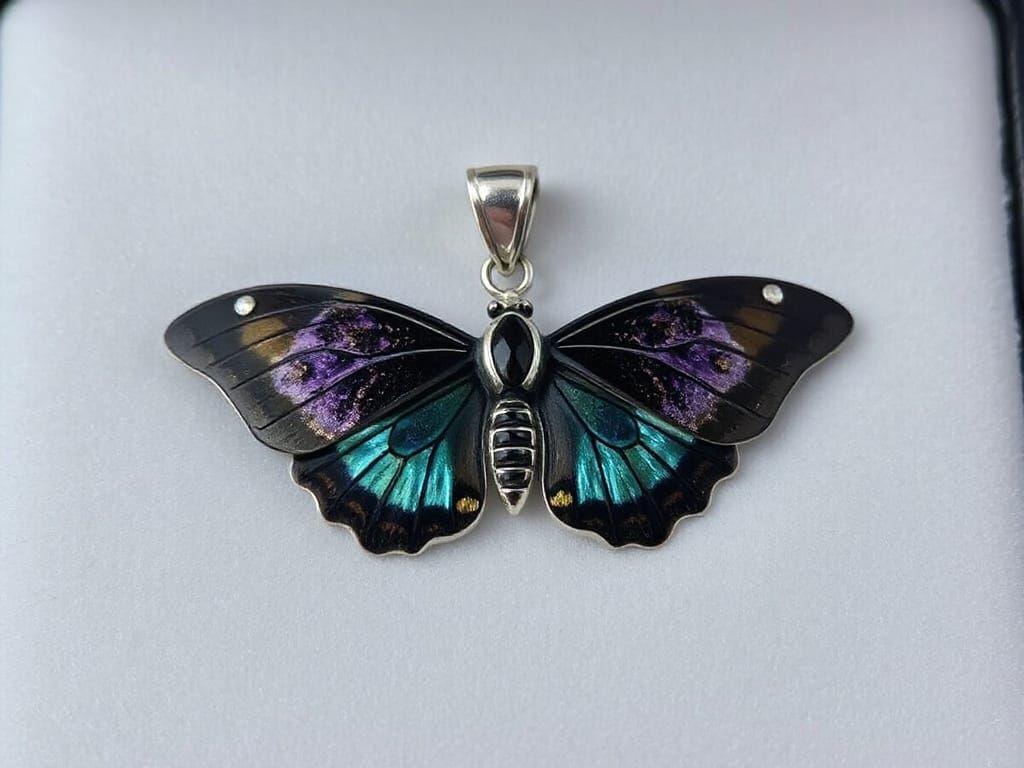 Ammolite Swallowtail Butterfly Pendant