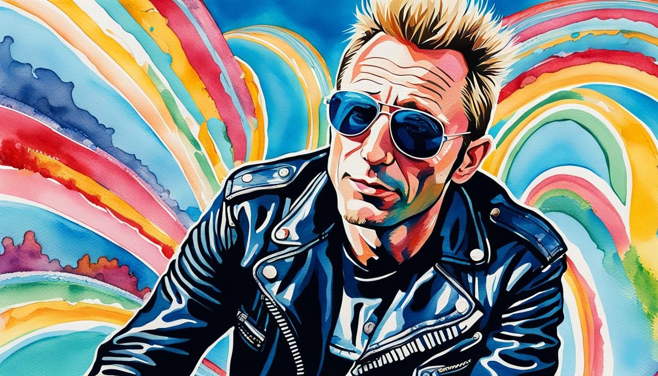 Pop Art Watercolor Portrait on Highway